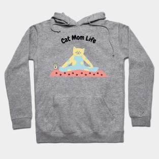 Cat Mom Life Coffee Yoga Lover Mom Gift Hoodie